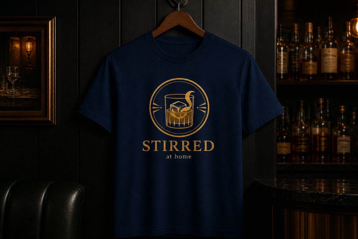 Navy Stirred t-shirt mockup